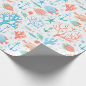 Aquarel koraal inpakpapier (Hoek)