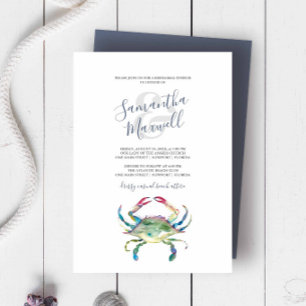 Aquarel Krab Rehearsal Dinner Uitnodiging