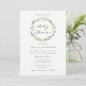 Aquarel Krans Baby Shower Uitnodiging (Staand voorkant)
