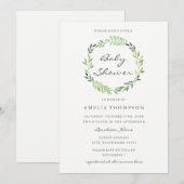 Aquarel Krans Baby Shower Uitnodiging (Voorkant / Achterkant)