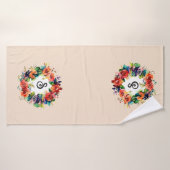 Aquarel krans badhanddoek (Badhanddoek)