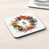 Aquarel krans bier onderzetter (Linkerzijde)