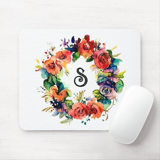 Aquarel krans muismat (Met muis)