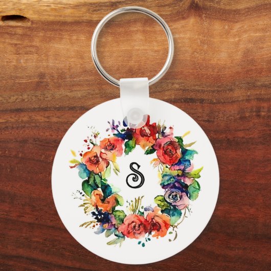 Aquarel krans sleutelhanger (Voorkant)