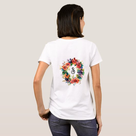 Aquarel krans t-shirt (Achterkant volledig)