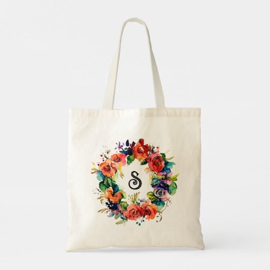 Aquarel krans tote bag (Achterkant)