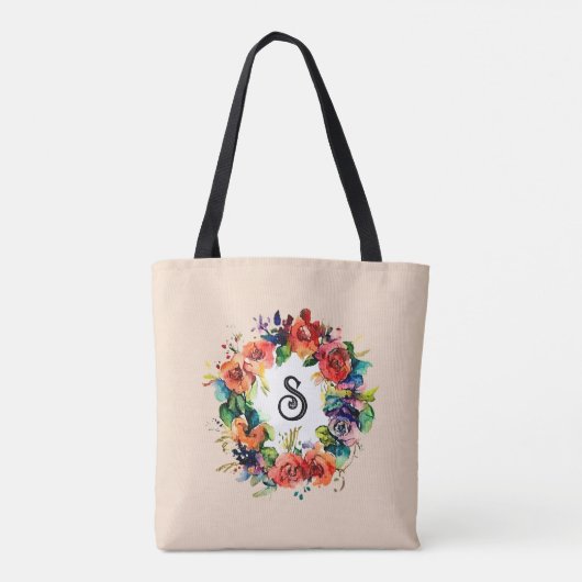 Aquarel krans tote bag (Achterkant)