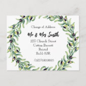 Aquarel Krans Verandering van Adres Briefkaart (Voorkant)