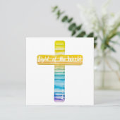 Aquarel Kruis Doop Uitnodigingen Religieus  (Staand voorkant)