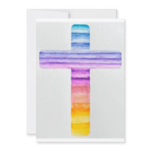 Aquarel Kruis / Doopkaart / Christelijke kaart