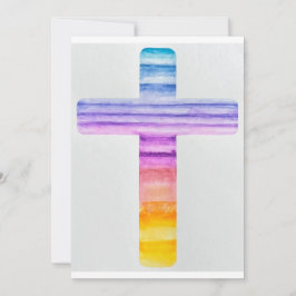 Aquarel Kruis / Doopkaart / Christelijke kaart