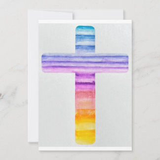 Aquarel Kruis / Doopkaart / Christelijke kaart