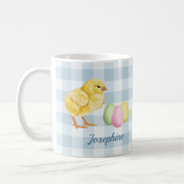 Aquarel Kuiken En Eieren Op Blauw Met Naam Koffiemok
