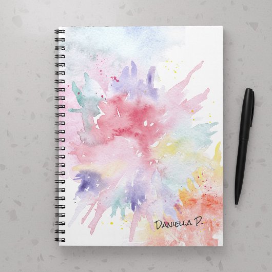 Aquarel Kunst Aanval Aangepaste Handtekening Notitieboek