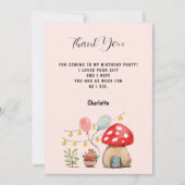 Aquarel Kunst Cute Paddenstoel en Bloemen Bedankkaart (Voorkant)