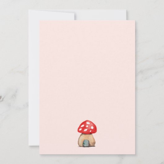 Aquarel Kunst Cute Paddenstoel en Bloemen Bedankkaart (Achterkant)