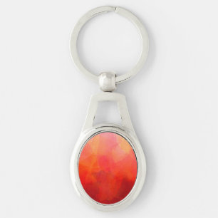 Aquarel Kunst in Rood, Oranje en Geel Sleutelhanger