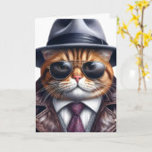 Aquarel Kunst Kat Pak Das Zonnebril Kaart (Gele Bloem)