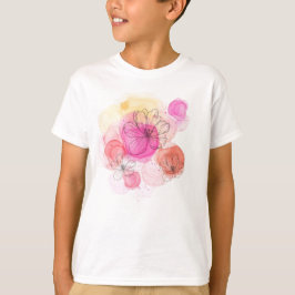 Aquarel kunst met bloem t-shirt