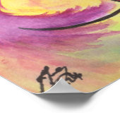 Aquarel kunst phoenix harten liefde symbool vrijhe poster (Hoek)