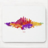 Aquarel Kunst van Chicago Silhouet op Witte Achter Muismat (Voorkant)