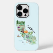 Aquarel Kunstkaart van Californië Case-Mate iPhone Case (Achterkant)