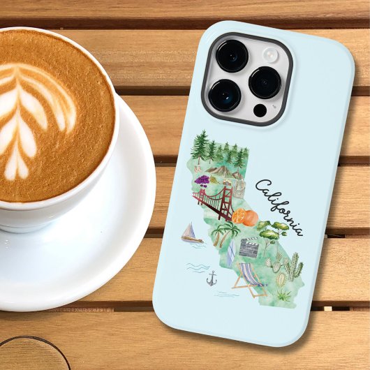 Aquarel Kunstkaart van Californië Case-Mate iPhone Case