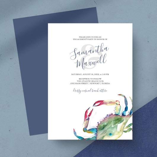 Aquarel Kustkrab Verlovingsfeestje