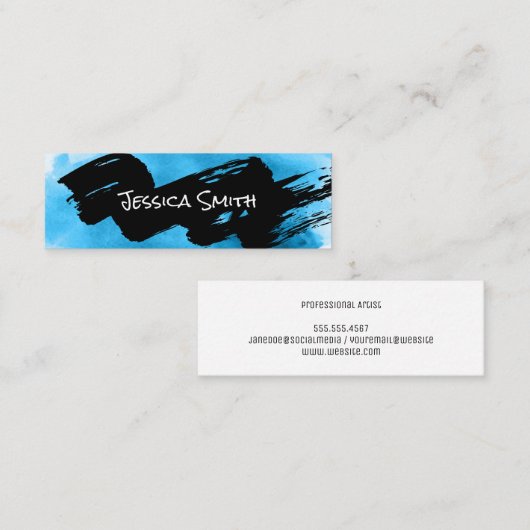 Aquarel | Kwaststreken | Schilderinstructeur Mini Visitekaartje (Voorkant / Achterkant)