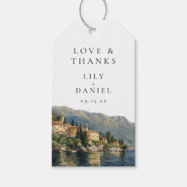 Aquarel Lake Como Italiaans Huwelijk Bedankt Cadeaulabel
