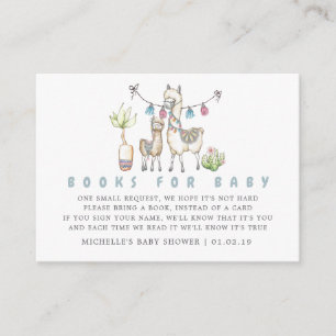 Aquarel Lama thema Baby Shower Boek Verzoek Informatiekaartje