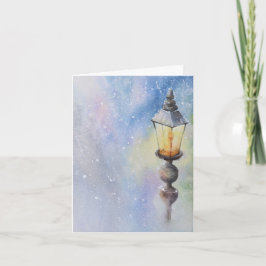 Aquarel Lamp Christmas Kaart