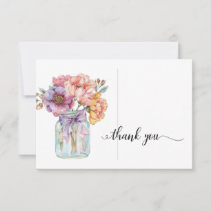Aquarel Landelijk Bloemmotief Condoleance Bedanktk Bedankkaart