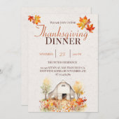 Aquarel Landelijke Herfst Thanksgiving Uitnodiging (Voorkant / Achterkant)