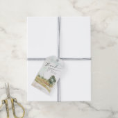 Aquarel Landschap Dank Je Wel Saliegroen ID786 Cadeaulabel (Met Touw)