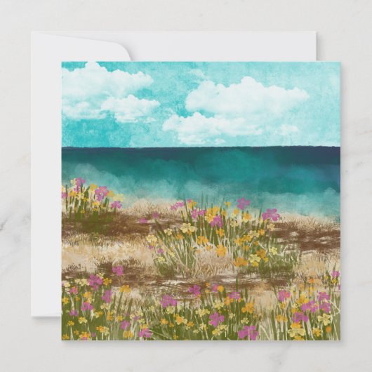Aquarel Landschap Zeezijde Blanco Kaart (Voorkant)