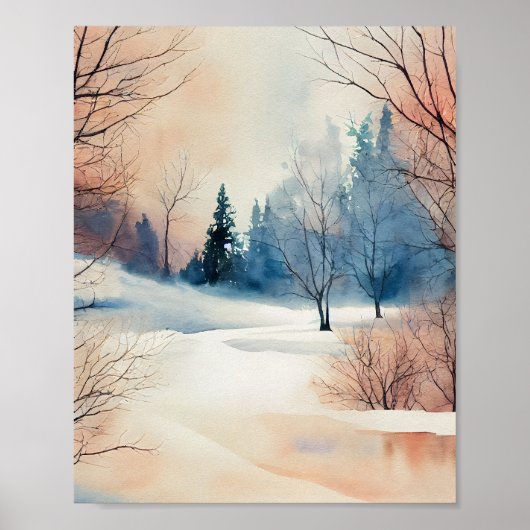 Aquarel Landschaps Poster (Voorkant)