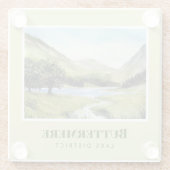 Aquarel Landschapsschilderij van het meer van Butt Glazen Onderzetter (Achterkant)