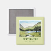 Aquarel Landschapsschilderij van het meer van Butt Magneet (Voorkant / Achterkant)