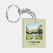 Aquarel Landschapsschilderij van het meer van Butt Sleutelhanger (Voorkant Links)