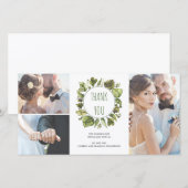 Aquarel Laurierkrans Groene Dank Je Bedankkaart (Voorkant / Achterkant)