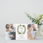 Aquarel Laurierkrans Groene Dank Je Bedankkaart (Staand voorkant)