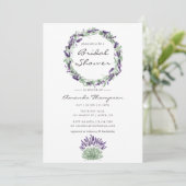 Aquarel Lavendel Bruidsfeest Uitnodiging (Staand voorkant)