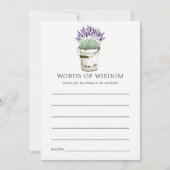 Aquarel Lavendel Bruidsmeisjardag Advies Kaart (Voorkant)