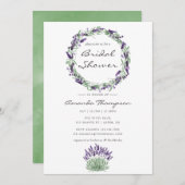 Aquarel Lavendel Bruilofts Uitnodiging (Voorkant / Achterkant)