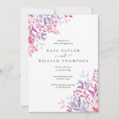 Aquarel Lavendel Wildbloemen Verlovingsfeest Kaart (Voorkant)