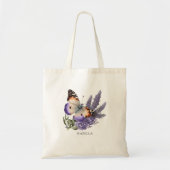 Aquarel Lavendelbloemen met Vlinder op Maat Tote Bag (Voorkant)
