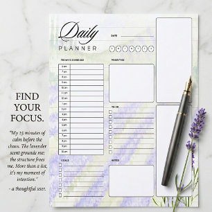 Aquarel lavendelveld dagelijkse planner blad