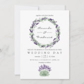 Aquarel Lavender Trouwuitnodiging Kaart (Voorkant)