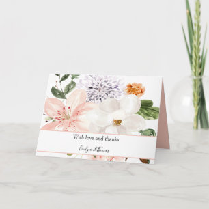 Aquarel Lelies Magnolia's Pioenrozen Dank U Feestdagen Kaart